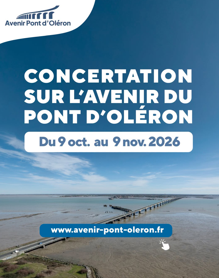 Affiche : Concertation sur l'avenir du pont d'Oléron