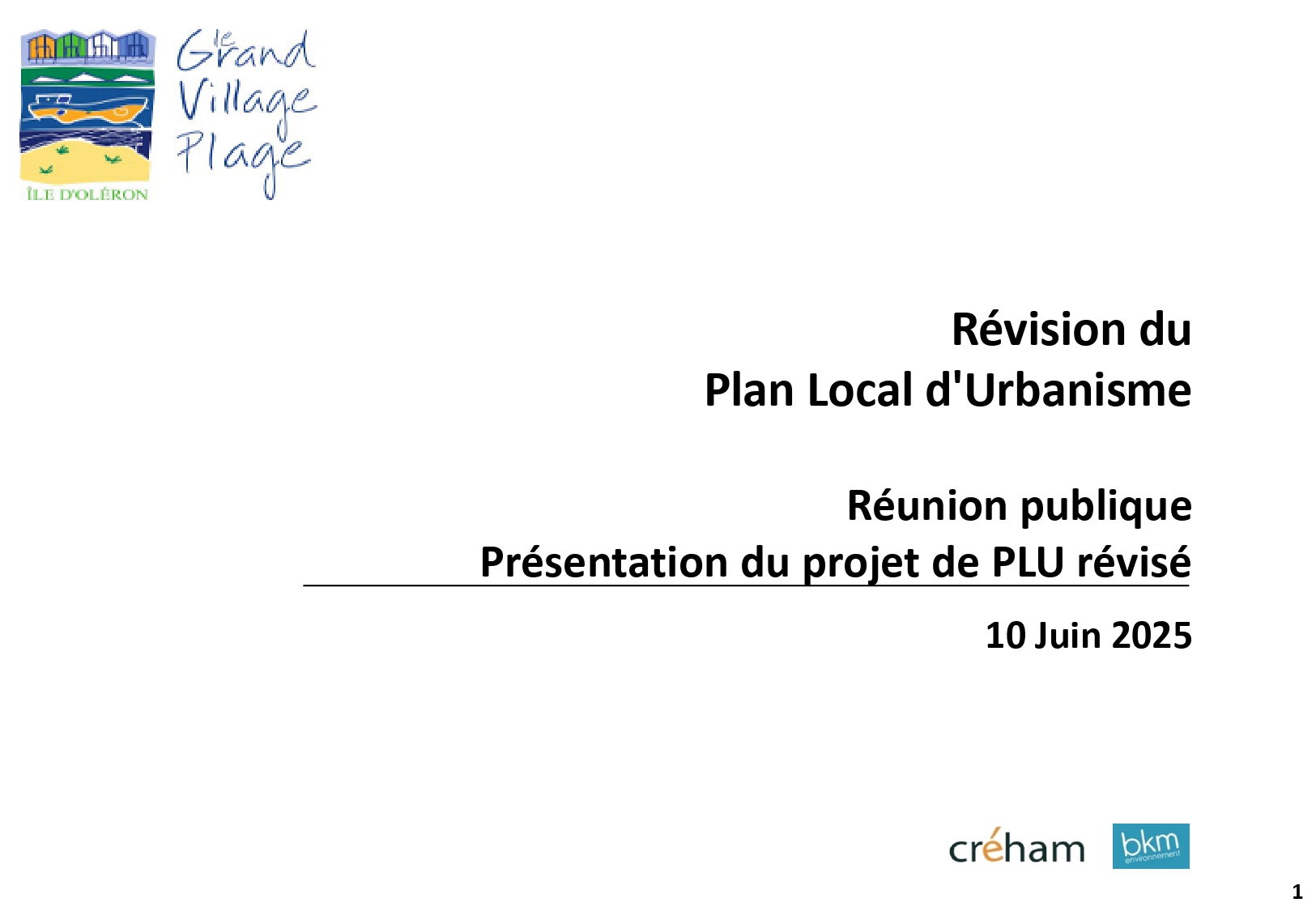 Réunion publique du 10 juin 2025 : Présentation du projet du PLU révisé