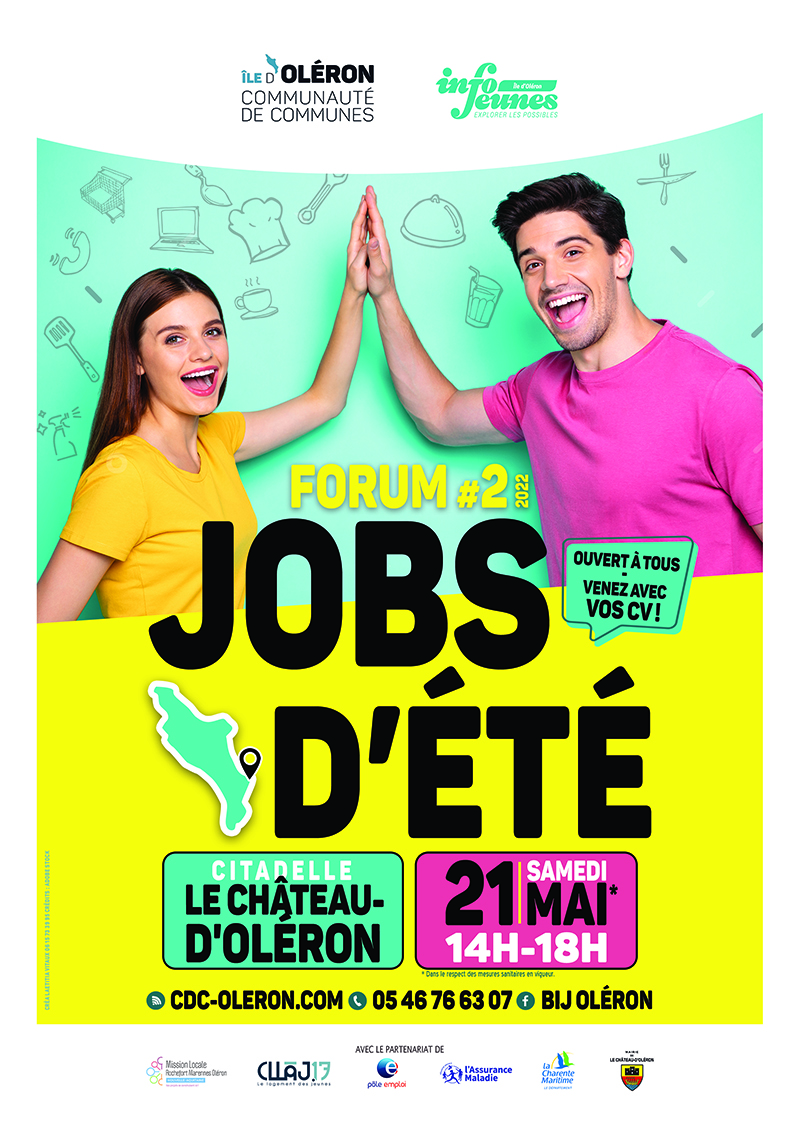Affiche : Second « Forum Jobs d’été » sur l’île d’Oléron